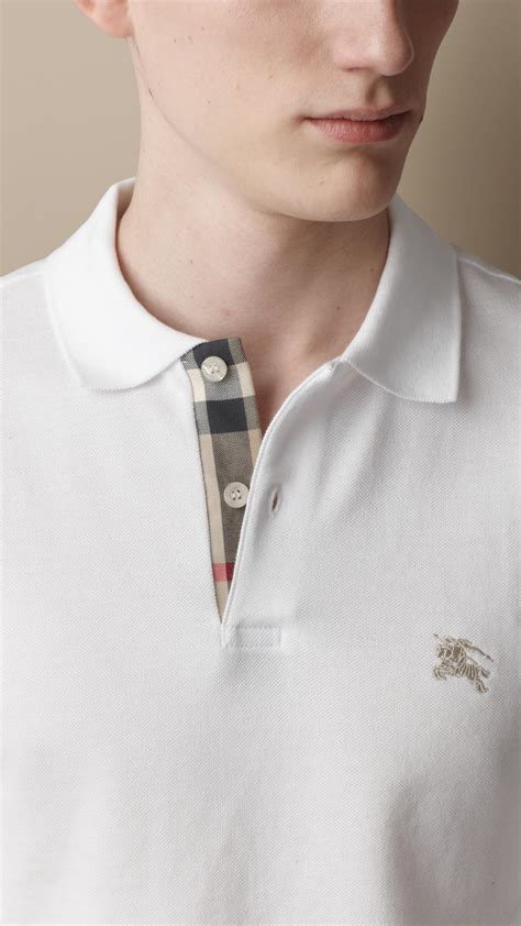 burberry white polo top|Burberry polo shirts men's outlet.